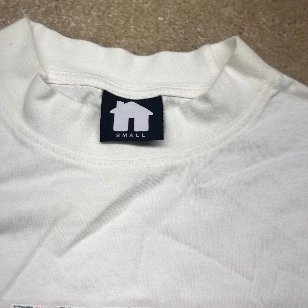 Strawberry Park Mens White Graphic T-Shirt Small Pink Logo Streetwear Tee